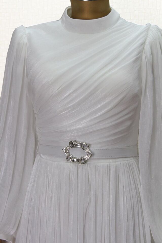 2868 BELİ KEMERLİ BALON KOL JAN JAN SİMŞİ ŞİFON ELİBSE QYS ABİYE ELB,SE #24-07#