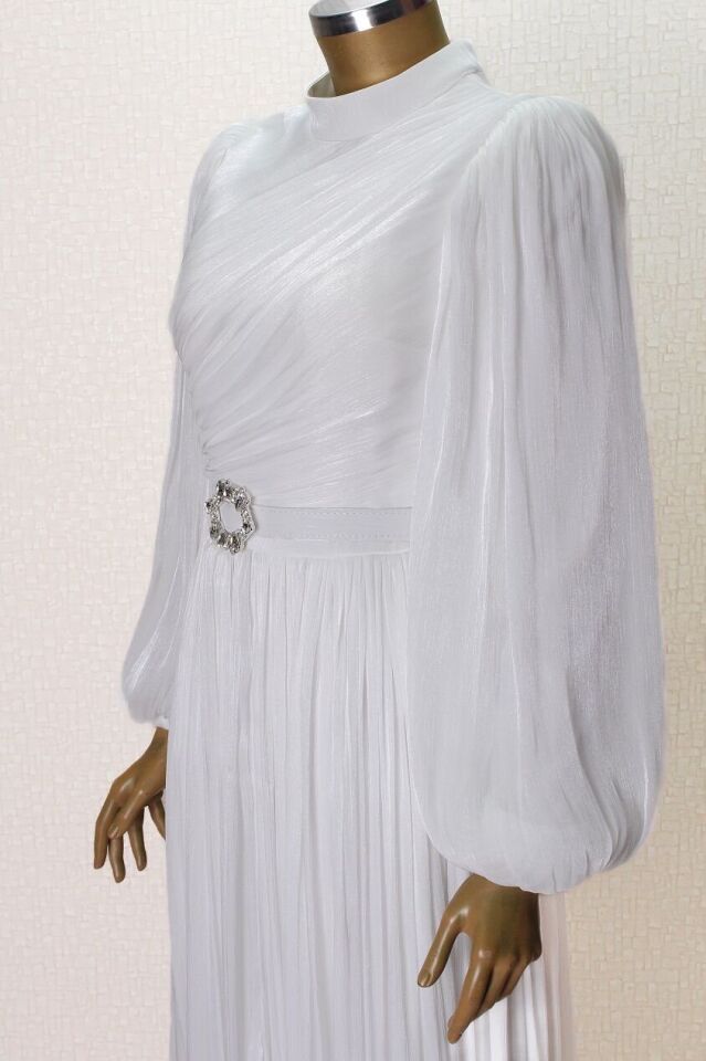 2868 BELİ KEMERLİ BALON KOL JAN JAN SİMŞİ ŞİFON ELİBSE QYS ABİYE ELB,SE #24-07#