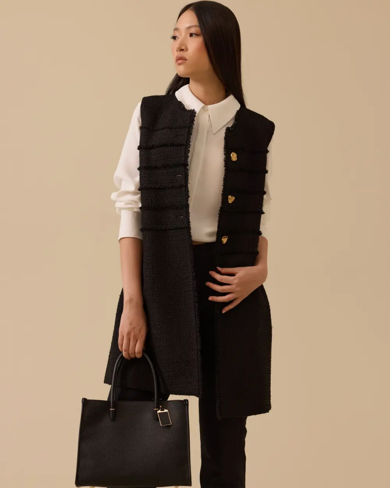 10002521111019 ÖNÜ ŞERİT DÜĞMELİ TÜVİT TRİKO YELEK