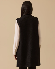 10002521111019 ÖNÜ ŞERİT DÜĞMELİ TÜVİT TRİKO YELEK