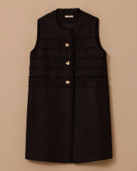 10002521111019 ÖNÜ ŞERİT DÜĞMELİ TÜVİT TRİKO YELEK