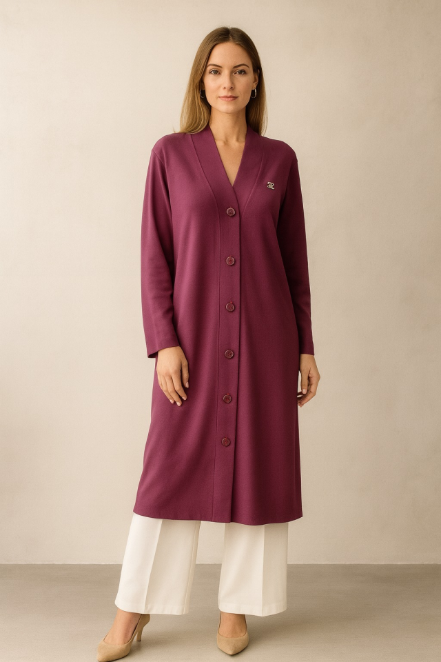 974 DÜĞMELİ FLAR DETAYLI OYŞO KUMAŞ HIRKA #10-25# 2 - KREM