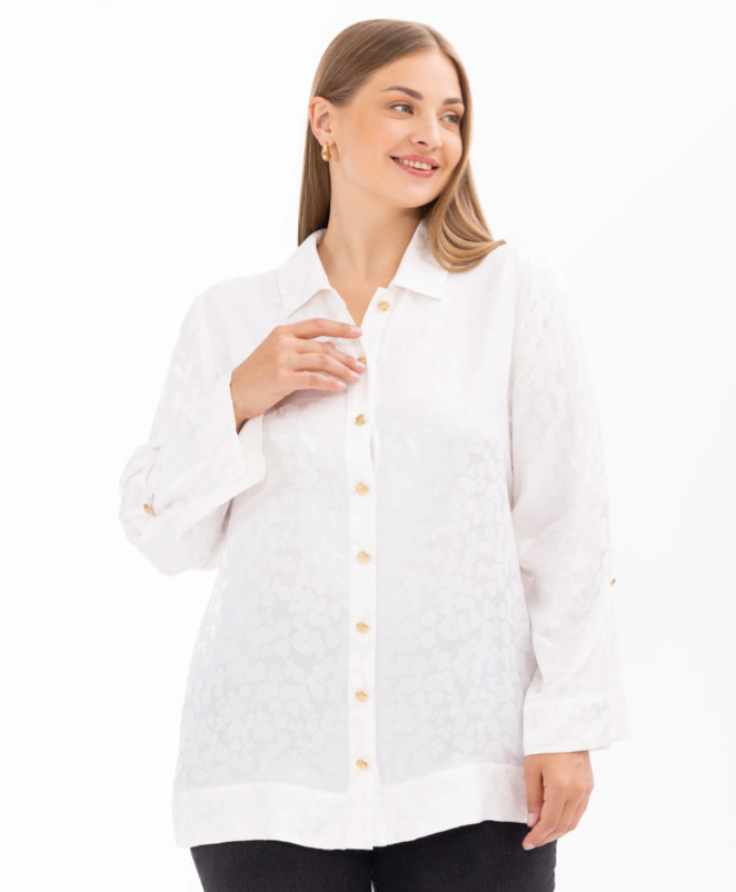 4008 ÇİÇEK MODELLİ ŞIK GÖMLEK QYS GÖMLEK 10002411514008 #24-07#