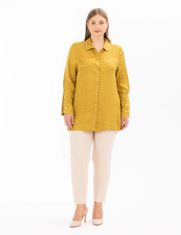 4008 ÇİÇEK MODELLİ ŞIK GÖMLEK QYS GÖMLEK 10002411514008 #24-07#