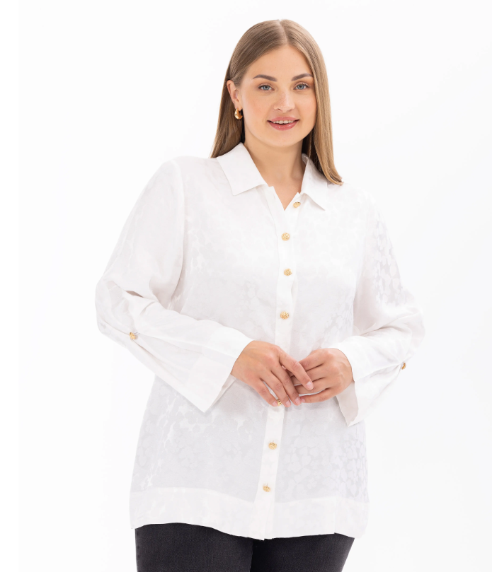 4008 ÇİÇEK MODELLİ ŞIK GÖMLEK QYS GÖMLEK 10002411514008 #24-07#