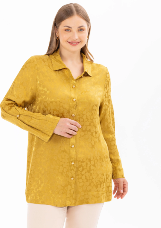 4008 ÇİÇEK MODELLİ ŞIK GÖMLEK QYS GÖMLEK 10002411514008 #24-07#