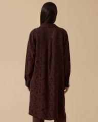 10002521211018 ÖNDEN DÜĞMELİ JAKAR DESENLİ ŞIK GÖMLEK TUNİK