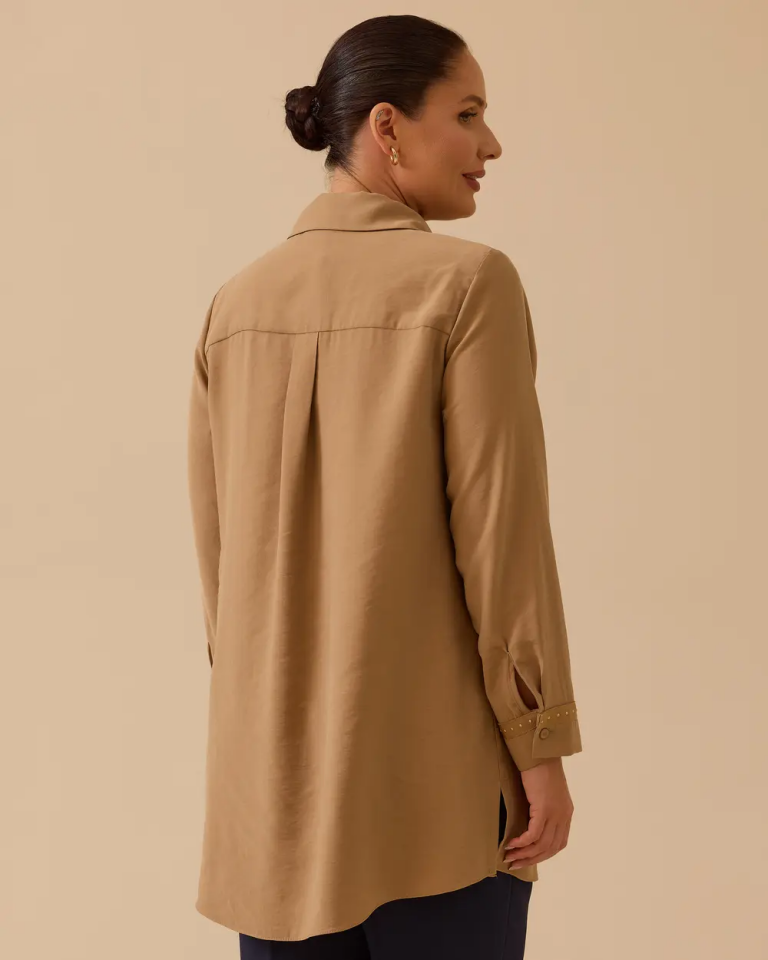 10002521214009 ÖNDEN DÜĞMELİ KOLU ŞERİTLİ TUNİK