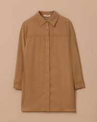 10002521214009 ÖNDEN DÜĞMELİ KOLU ŞERİTLİ TUNİK