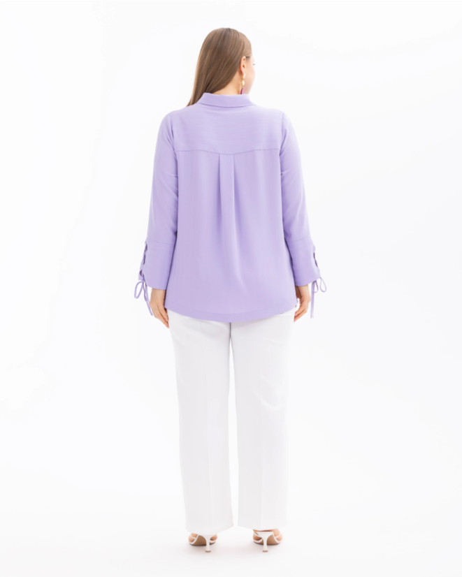 4007 ÖNÜ DÜĞMEL BELİ BAĞCIKLI  ŞIK GÖMLEK 10002411514007 QYS ŞIK GÖMLEK #24-07#