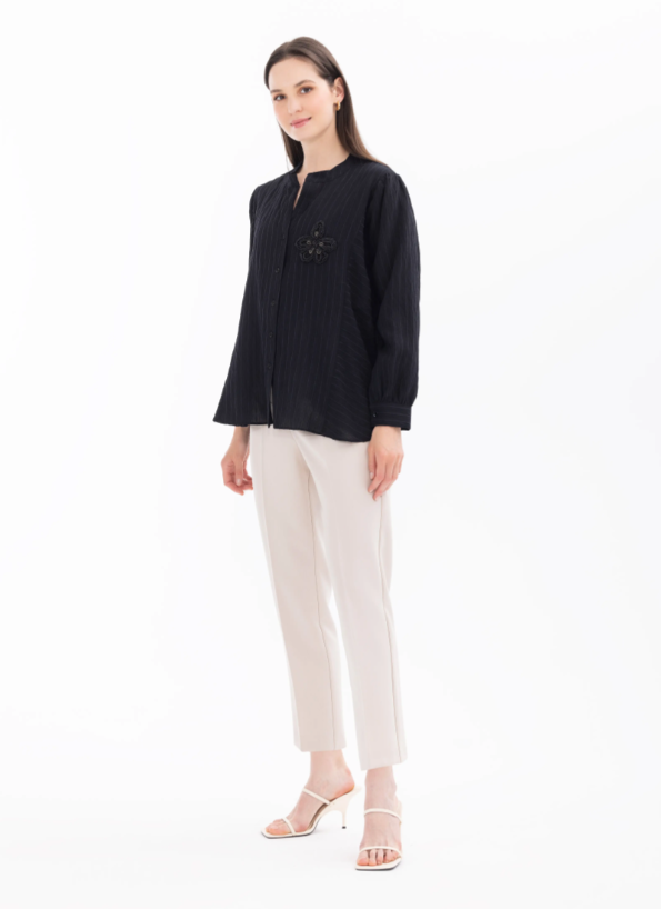 1012 BYAKASI ÇİÇEK BONCUKLIU GÜNLÜK GÖMLEK 10242102201012 GÜNLÜK GÖMLEK #24-07#