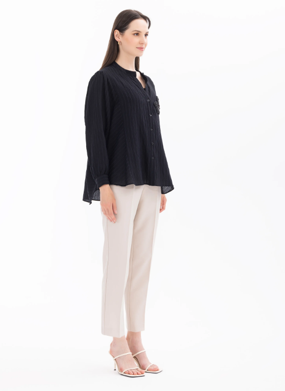 1012 BYAKASI ÇİÇEK BONCUKLIU GÜNLÜK GÖMLEK 10242102201012 GÜNLÜK GÖMLEK #24-07#