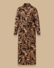 10002521314007 BELDEN KEMERLİ CEPLİ DESENLİ TUNİK ELBİSE