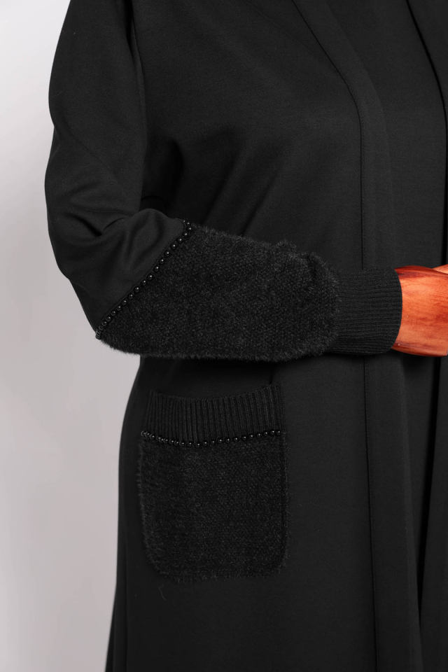 2516-BBP-25K_R080 MODAL HIRKA TRİKO KONBİNLİ ÜÇLÜ TAKIM L - Kahverengi