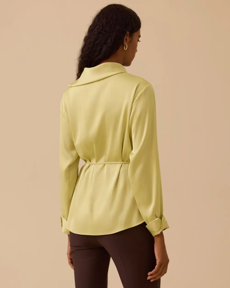 10002521510009 ÇAPRAZ DÜĞMELİ KOLU KATLANABİLİR ŞIK TUNİK