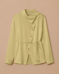 10002521510009 ÇAPRAZ DÜĞMELİ KOLU KATLANABİLİR ŞIK TUNİK