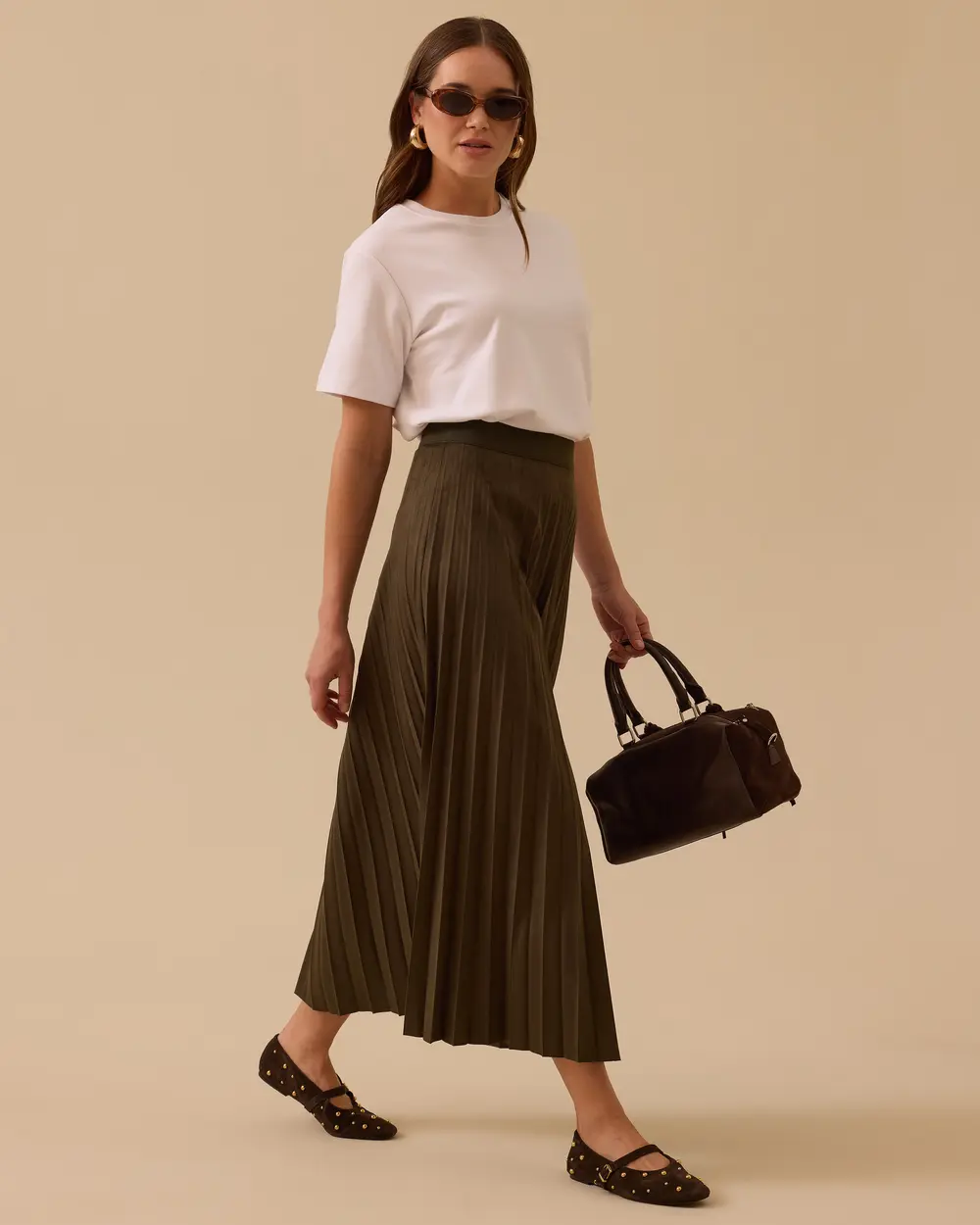 10002521611001 BELİ LASTİKLİ PİLİSELİ SÜET ETEK