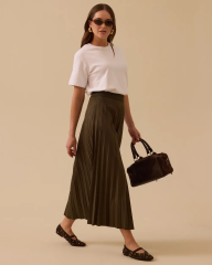 10002521611001 BELİ LASTİKLİ PİLİSELİ SÜET ETEK