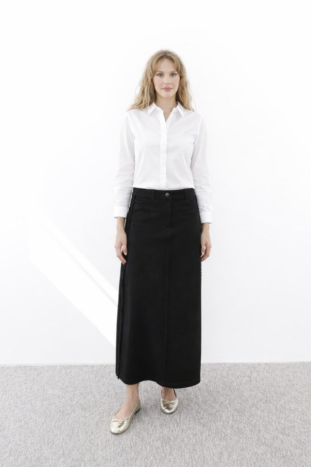 SZ-5442 YANLARI PÜSKÜLLÜ KANVAS ETEK #12-25#