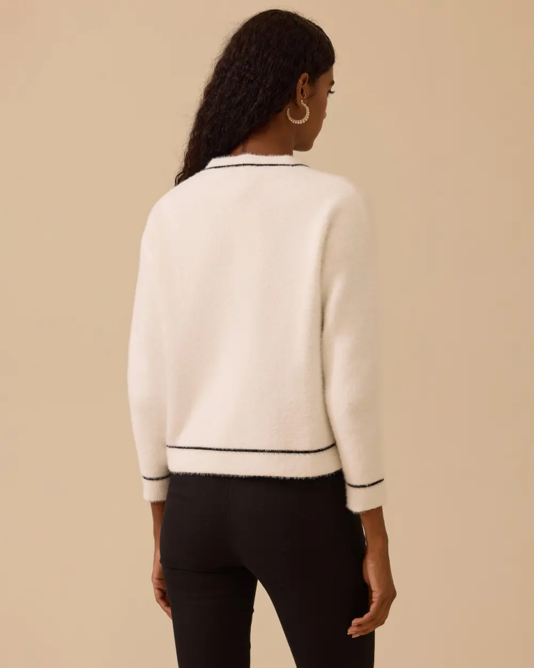 10002521710009 ÖNDEN İNCİ DÜĞMELİ CEPLİ PELUŞ HIRKA