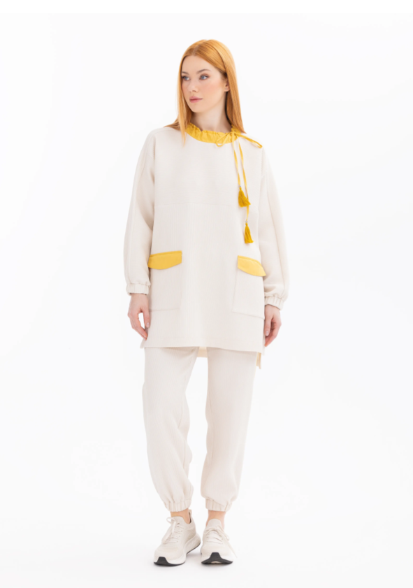 1002 AKSESUASRLI SWEATSHİRT 11242101501002 QYS AKSESUARLI SWEATSHİR #24-07#