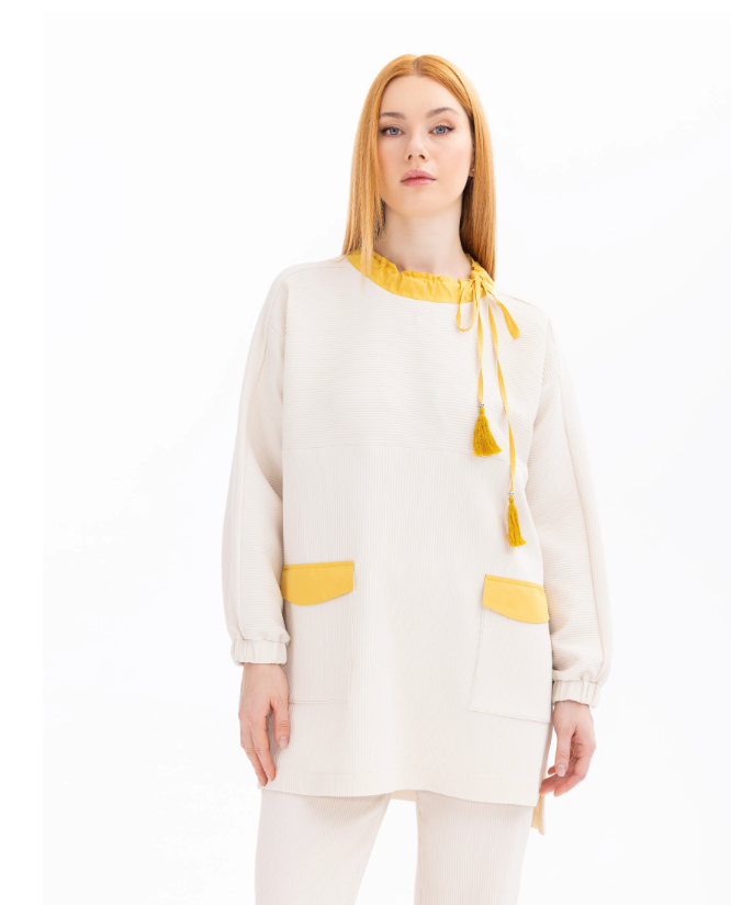 1002 AKSESUASRLI SWEATSHİRT 11242101501002 QYS AKSESUARLI SWEATSHİR #24-07#