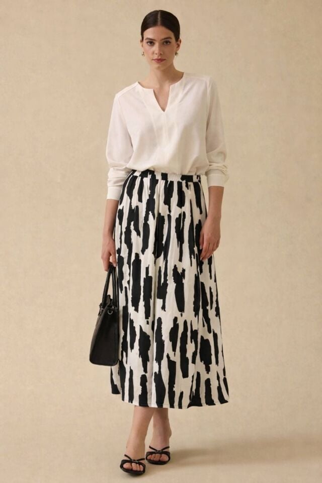 SZ-5476 ZEBRA DESENLİ KLOŞ ETEK #12-25#