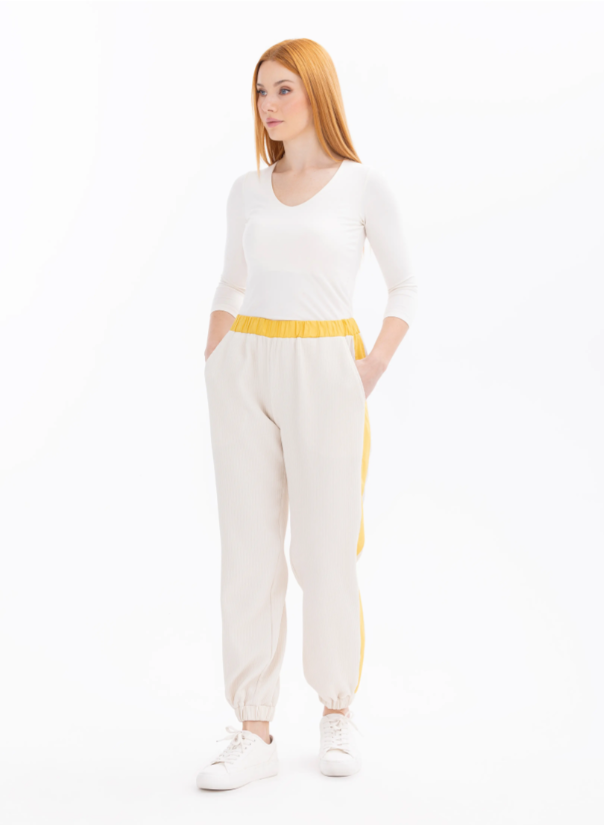 1011 BLEK LASTİKLİ CEPLİ GÜNLÜK PANTLON QYS GÜNLÜK PANTLON #24-07#11242107001011