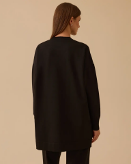 10002521711011 ÖNÜ BAKLAVA DESENLİ TAŞLI KOL UCU LASTİKLİ SOĞUK TRİKO TUNİK