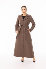 5473 ÖNÜ KREVUZE YAKA SIRT KISIM DETAYLI TAM BOY RİVETLİ TRENÇ#26#