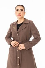 5473 ÖNÜ KREVUZE YAKA SIRT KISIM DETAYLI TAM BOY RİVETLİ TRENÇ#26#