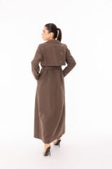 5473 ÖNÜ KREVUZE YAKA SIRT KISIM DETAYLI TAM BOY RİVETLİ TRENÇ#26#