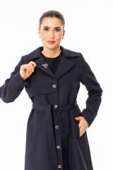 5473 ÖNÜ KREVUZE YAKA SIRT KISIM DETAYLI TAM BOY RİVETLİ TRENÇ#26#