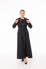 5473 ÖNÜ KREVUZE YAKA SIRT KISIM DETAYLI TAM BOY RİVETLİ TRENÇ#26#