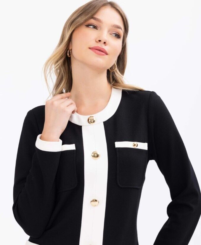 1011 CEPLİ DÜĞMELİ KONTRAST DETAYLI DİZALTI ELBİSE GÜNLÜK ELİBSE