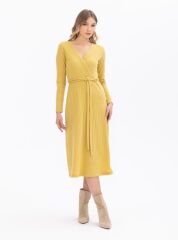 1015 KRUVAZE YAKA KUŞAKLI MİDİ BOY ELBİSE GÜNLÜK ELBİSE 10231204001015 QKS GÜNLÜK ELİBİSE #23-10#