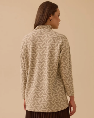 10002521711018 DESENLİ DÜŞÜK OMUZLU TRİKO TUNİK