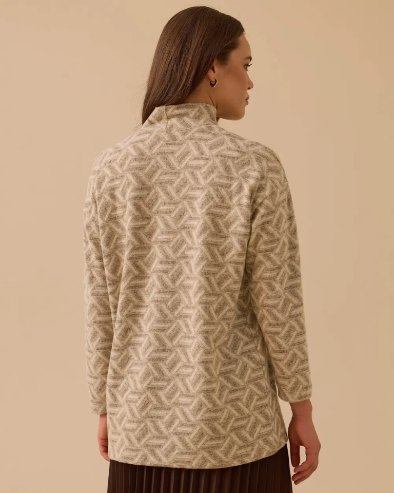 10002521711018 DESENLİ DÜŞÜK OMUZLU TRİKO TUNİK