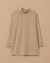 10002521711018 DESENLİ DÜŞÜK OMUZLU TRİKO TUNİK