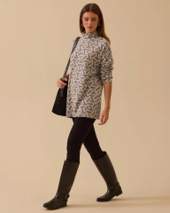 10002521711018 DESENLİ DÜŞÜK OMUZLU TRİKO TUNİK