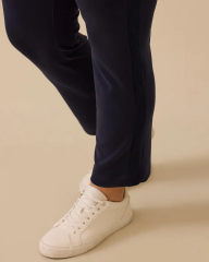 10002521014021 BELİ TAM LASTİKLİ ŞERİTİ TRİKO DETAYLI PANTOLON