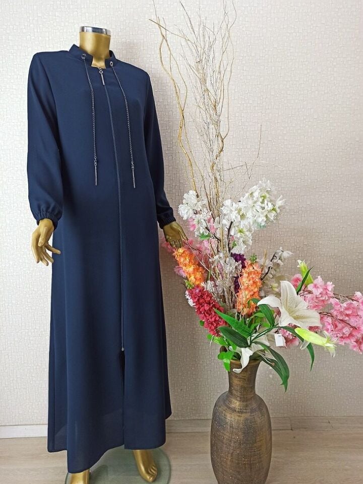 1001 YAKASI ZİNCİR DETAYLI HAKİM YAKA FERACE QYS 1001 FERACE #22-02#