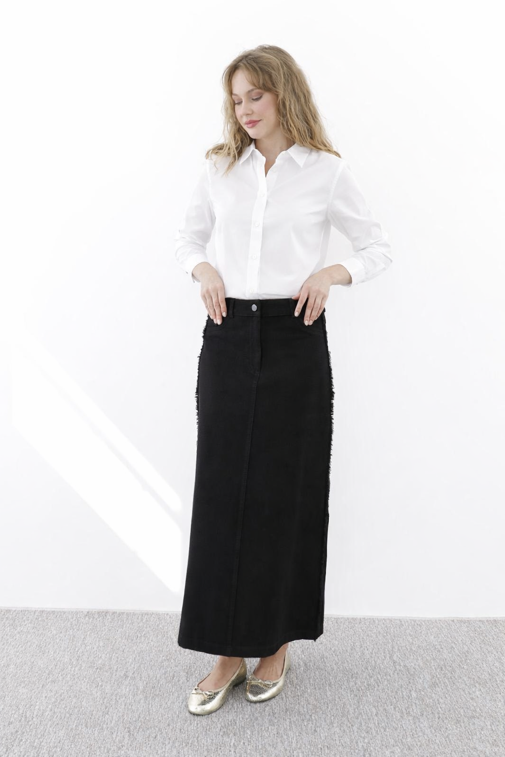 SZ-5442 YANLARI PÜSKÜLLÜ KANVAS ETEK #12-25# 44 - SİYAH