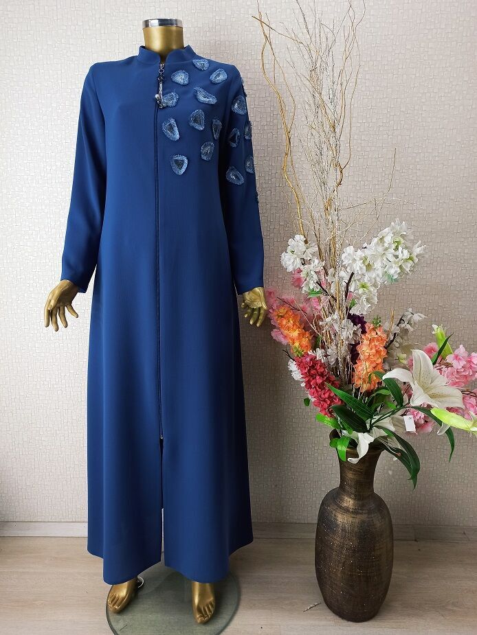 GÖĞSÜ ARMA DETAYLI FERMUARLI HAKİM YAKA FERACE QYS1003 FERACE #22-02#