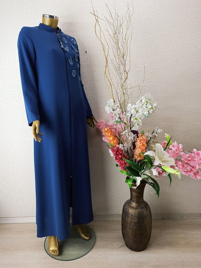 GÖĞSÜ ARMA DETAYLI FERMUARLI HAKİM YAKA FERACE QYS1003 FERACE #22-02#