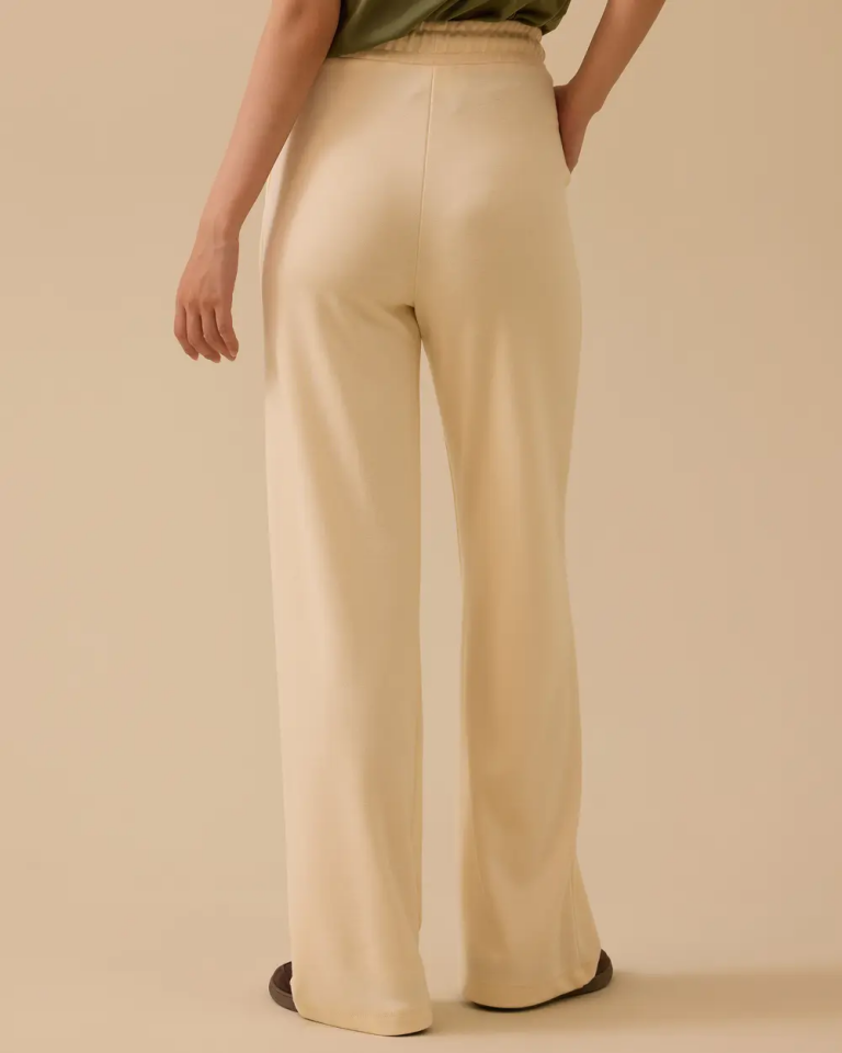 10002421011017 BELİ TAM LASTİKLİ CEPLİ YÜKSEK BEL ÖNÜ ŞERİTLİ PANTOLON