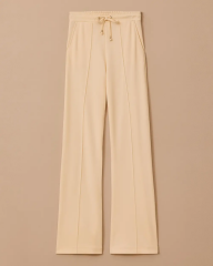 10002421011017 BELİ TAM LASTİKLİ CEPLİ YÜKSEK BEL ÖNÜ ŞERİTLİ PANTOLON