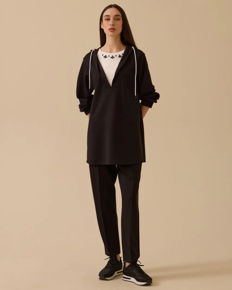 10002521011008 BELİ TAM LASTİKLİ ÖNÜ ŞERİTLİ OYŞO PANTOLON