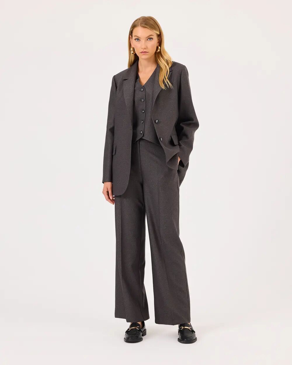 10008 ÖNDEN DÜĞMELİ CEPLİ GÜNLÜK PANTOLON QKS