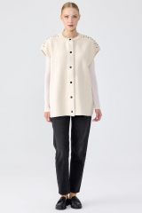 22018 OMZU TAŞ İŞLEMELİ TRİKO YELEK